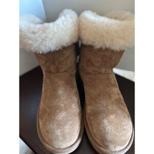UGG Womens Chestnut Suede Winter Boots With Shearling Lining Size 7 Fashion